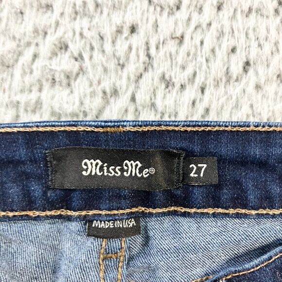 Miss Me Jeans Womens 27 Blue DK Rinse Denim Straight Leg Made In USA Casual - Picture 2 of 7